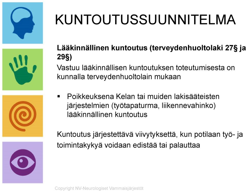 Kelan tai muiden lakisääteisten järjestelmien (työtapaturma, liikennevahinko) lääkinnällinen