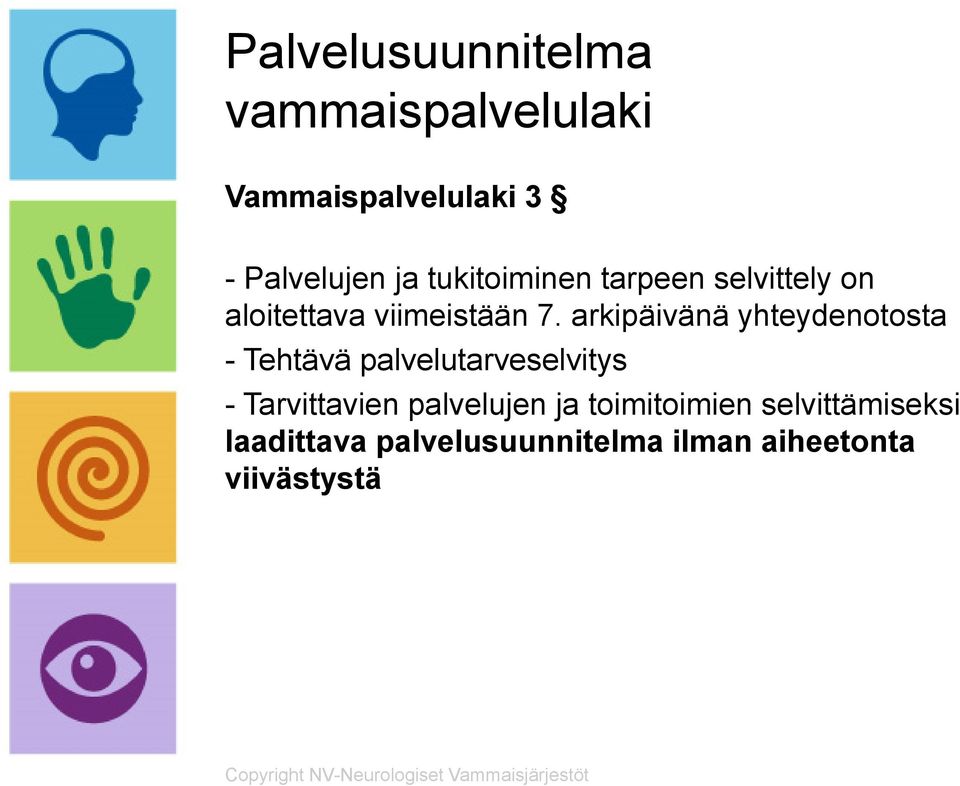 arkipäivänä yhteydenotosta - Tehtävä palvelutarveselvitys - Tarvittavien