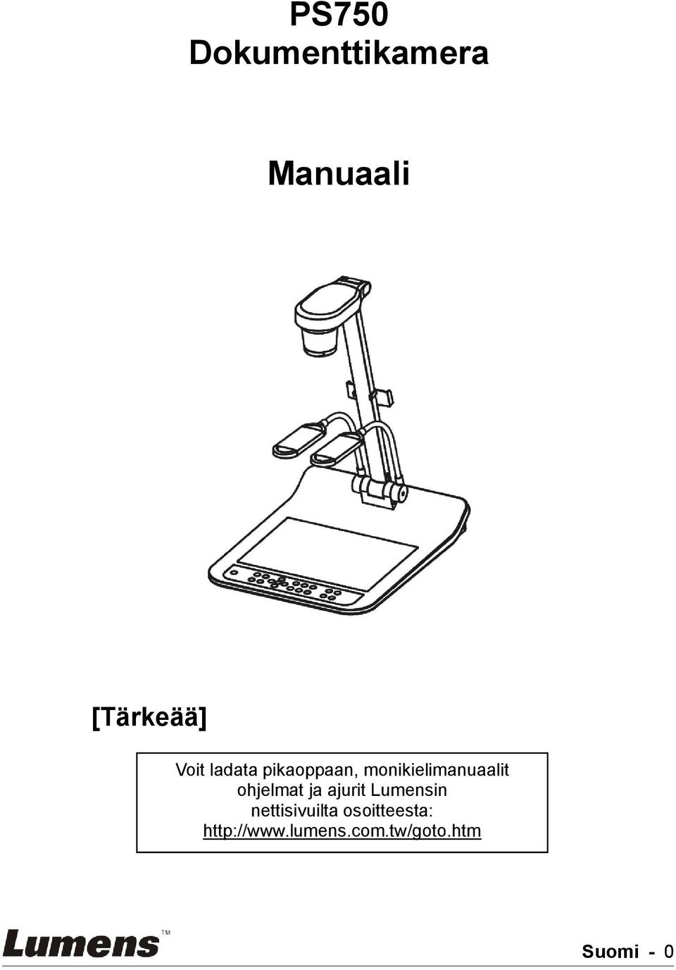 ohjelmat ja ajurit Lumensin nettisivuilta