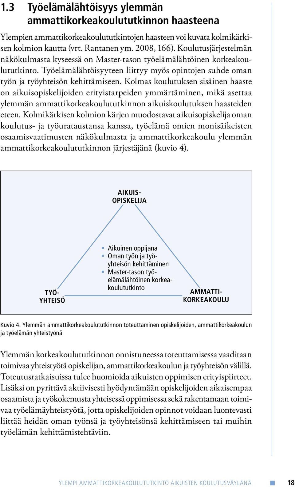 Kolmas koulutuksen sisäinen haaste on aikuisopiskelijoiden erityistarpeiden ymmärtäminen, mikä asettaa ylemmän ammattikorkeakoulututkinnon aikuiskoulutuksen haasteiden eteen.