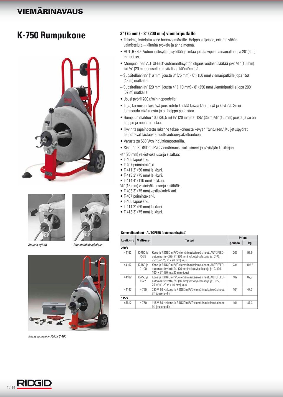 Monipuolinen AUTOFEED -automaattisyötön ohjaus voidaan säätää joko 5 8" (6 mm) tai 4" (20 mm) jouselle ruuvitalttaa kääntämällä.