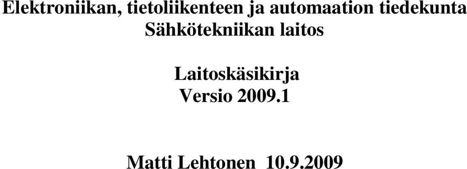 Sähkötekniikan laitos