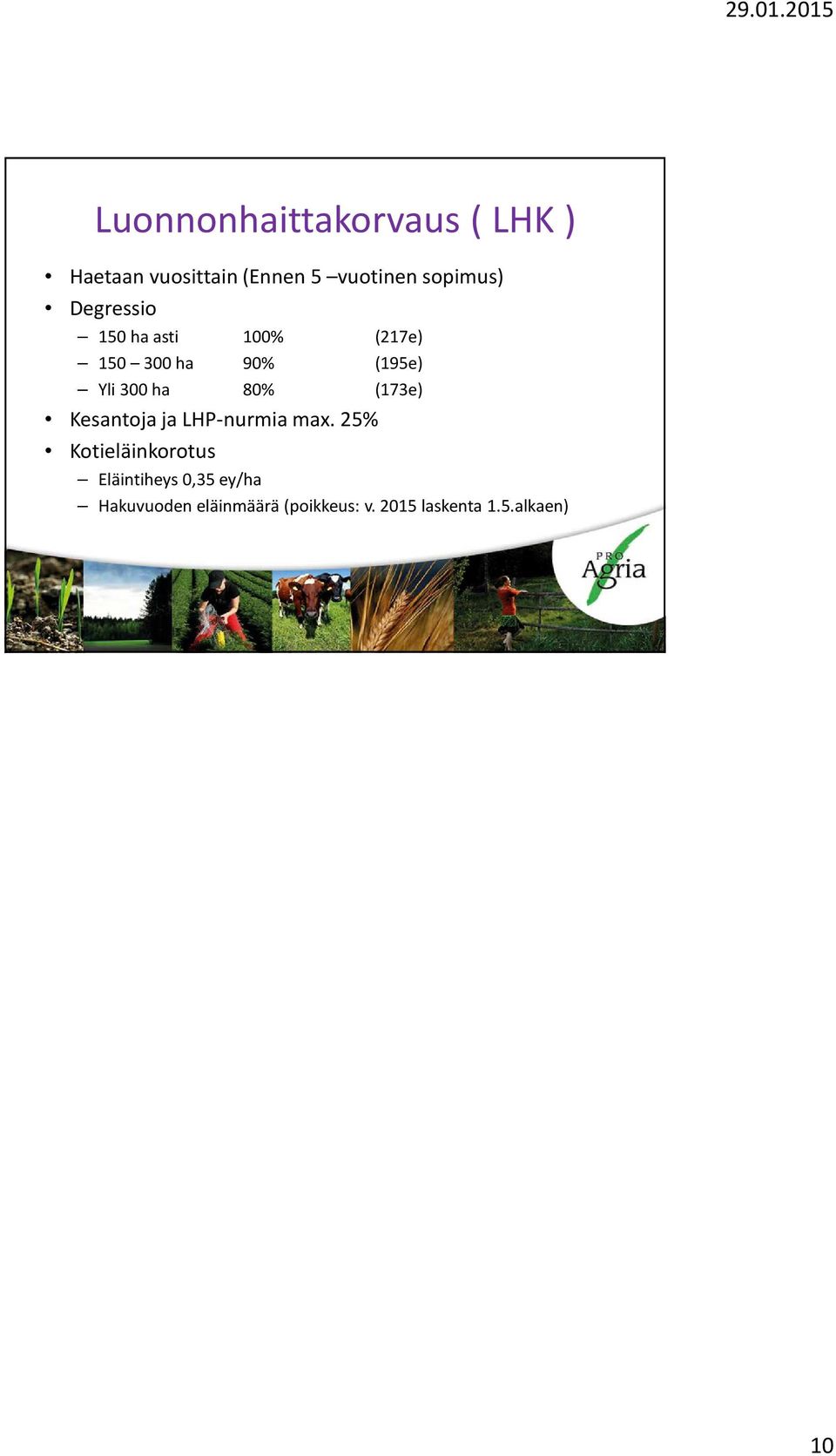 ha 80% (173e) Kesantoja ja LHP-nurmia max.