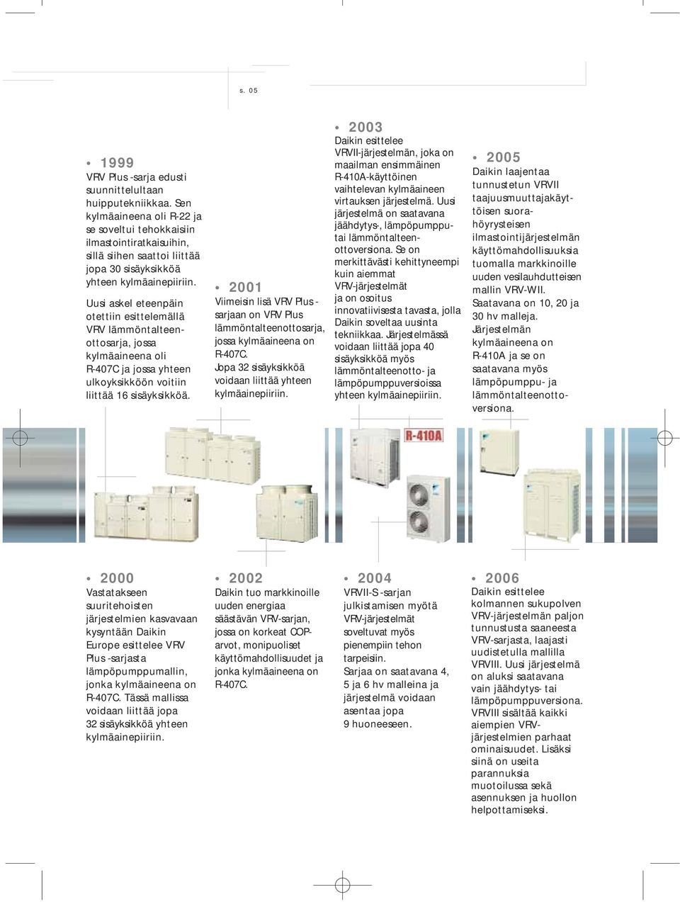 Uusi askel eteenpäin otettiin esittelemällä VRV lämmöntalteenottosarja, jossa kylmäaineena oli R-407C ja jossa yhteen ulkoyksikköön voitiin liittää 16 sisäyksikköä.