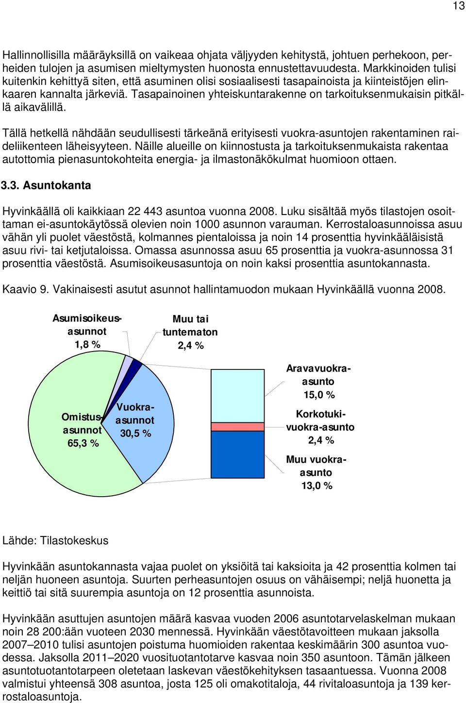 hetkellä nähdään seudullisesti tärkeänä erityisesti vuokra-asuntojen rakentaminen raideliikenteen läheisyyteen Näille alueille on kiinnostusta ja tarkoituksenmukaista rakentaa autottomia