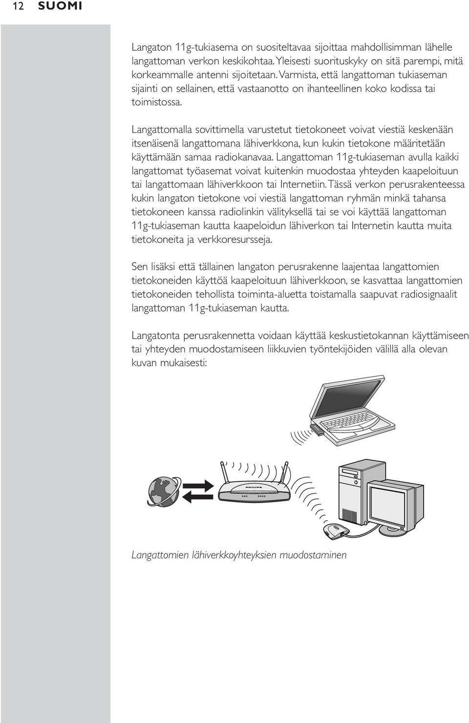 Langattomalla sovittimella varustetut tietokoneet voivat viestiä keskenään itsenäisenä langattomana lähiverkkona, kun kukin tietokone määritetään käyttämään samaa radiokanavaa.