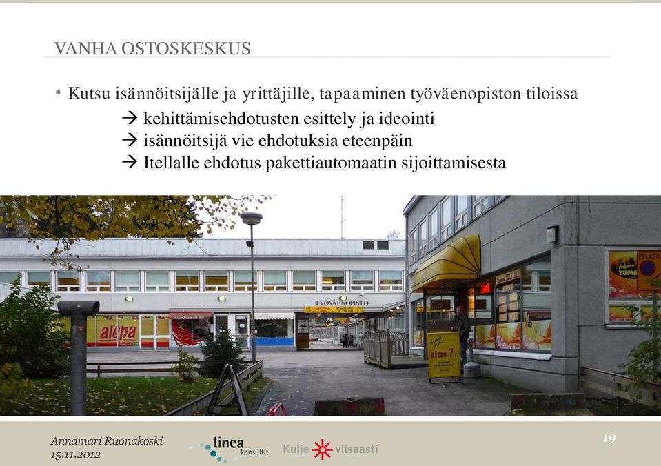 esittely ja ideointi isännöitsijä vie ehdotuksia