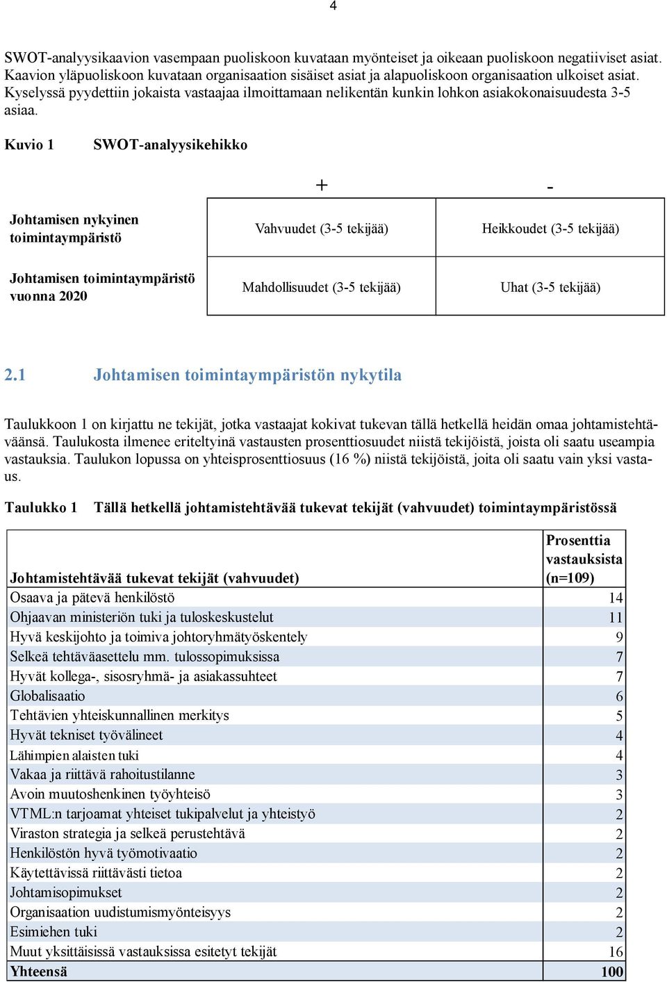 Kyselyssä pyydettiin jokaista vastaajaa ilmoittamaan nelikentän kunkin lohkon asiakokonaisuudesta -5 asiaa.