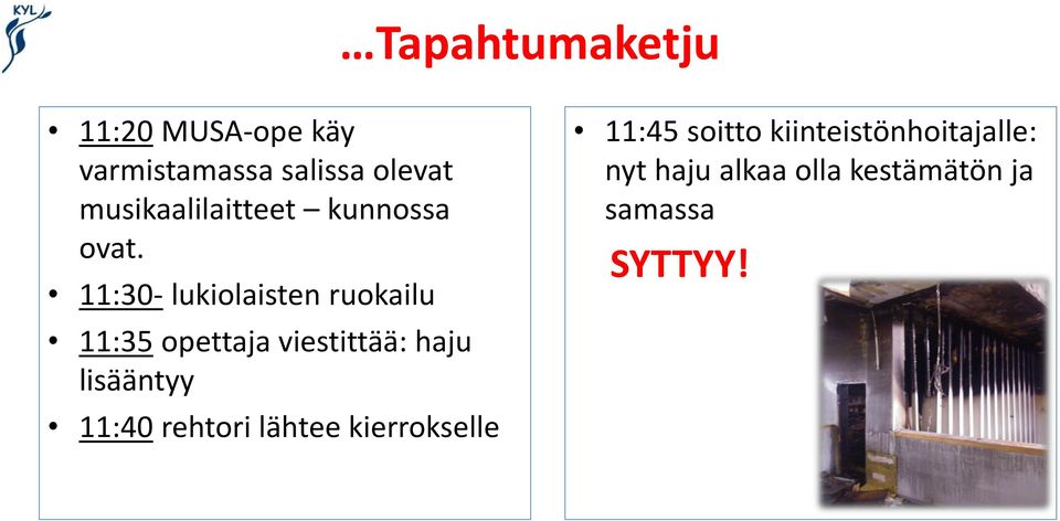 11:30- lukiolaisten ruokailu 11:35 opettaja viestittää: haju lisääntyy