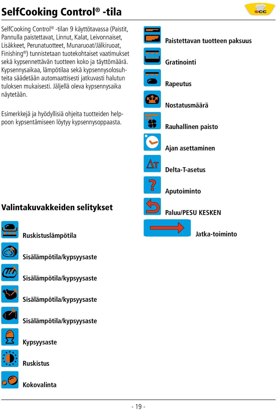 Kypsennysaikaa, lämpötilaa sekä kypsennysolosuhteita säädetään automaattisesti jatkuvasti halutun tuloksen mukaisesti. Jäljellä oleva kypsennysaika näytetään.