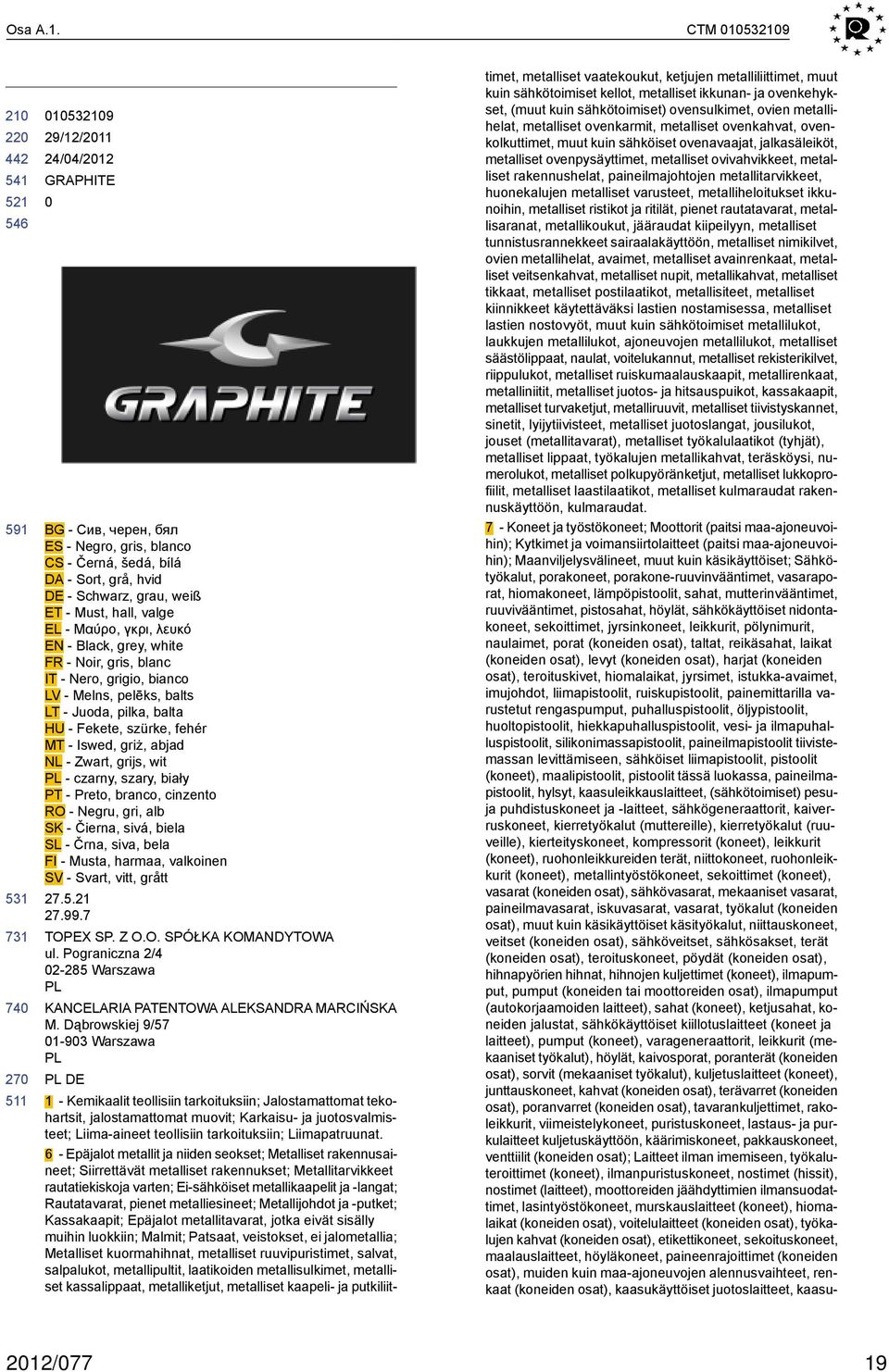 Black, grey, white FR - Noir, gris, blanc - Nero, grigio, bianco LV - Melns, pelēks, balts LT - Juoda, pilka, balta HU - Fekete, szürke, fehér MT - Iswed, griż, abjad NL - Zwart, grijs, wit PL -