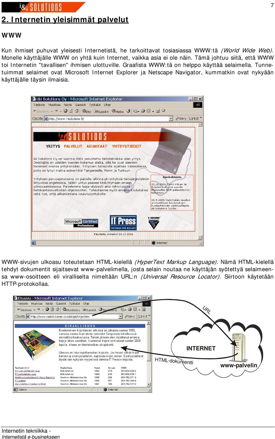 Tunnetuimmat selaimet ovat Microsoft Internet Explorer ja Netscape Navigator, kummatkin ovat nykyään käyttäjälle täysin ilmaisia.