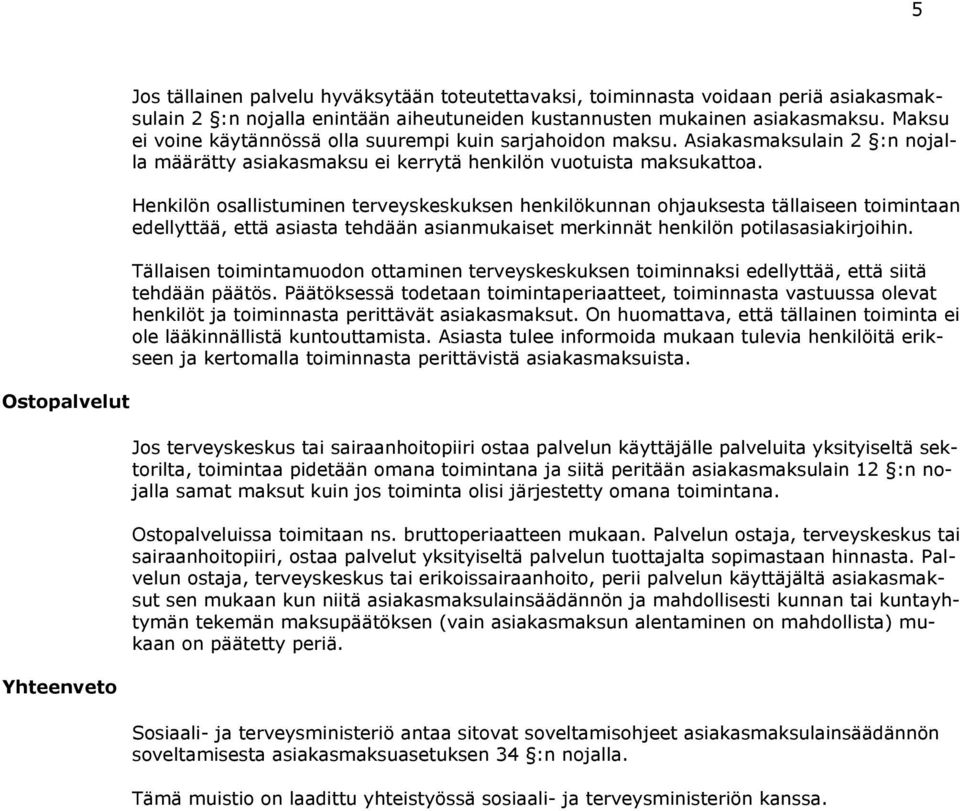 Henkilön osallistuminen terveyskeskuksen henkilökunnan ohjauksesta tällaiseen toimintaan edellyttää, että asiasta tehdään asianmukaiset merkinnät henkilön potilasasiakirjoihin.