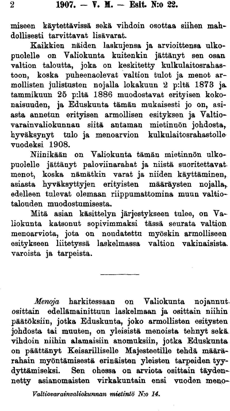 armollisten julistusten nojalla lokakuun 2 p:ltä 1873 ja.