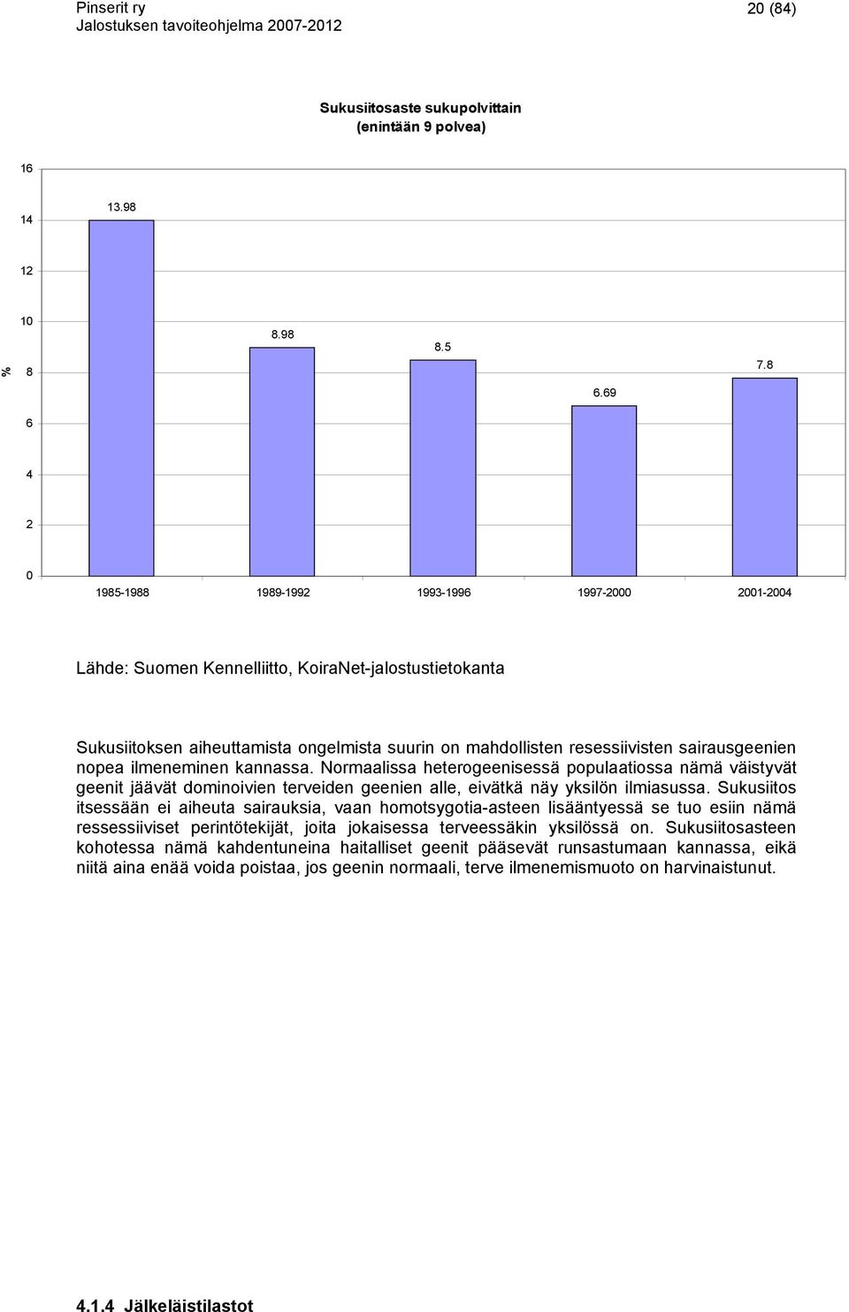 sairausgeenien nopea ilmeneminen kannassa. Normaalissa heterogeenisessä populaatiossa nämä väistyvät geenit jäävät dominoivien terveiden geenien alle, eivätkä näy yksilön ilmiasussa.