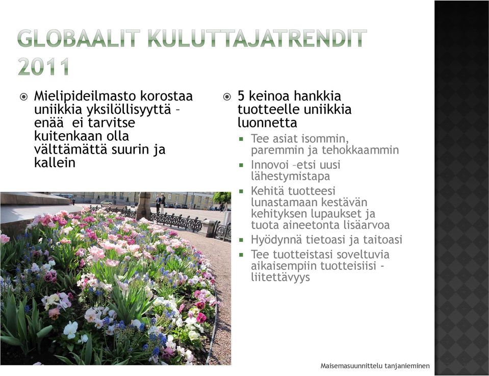 etsi uusi lähestymistapa Kehitä tuotteesi lunastamaan kestävän kehityksen lupaukset ja tuota aineetonta