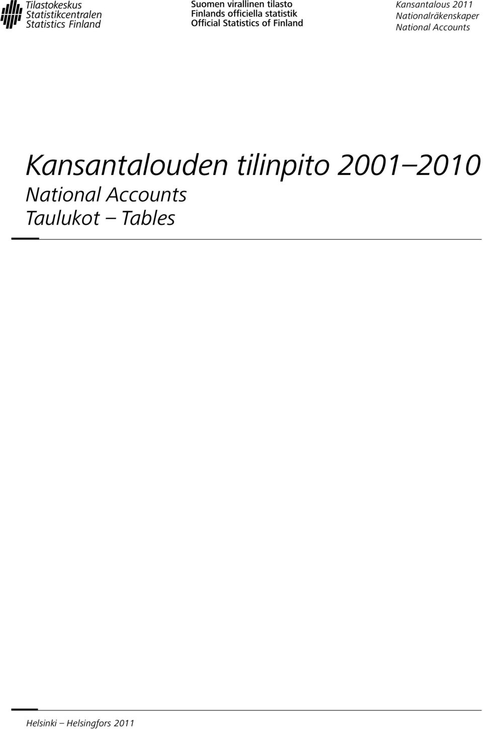 tilinpito 2001 2010 National Accounts