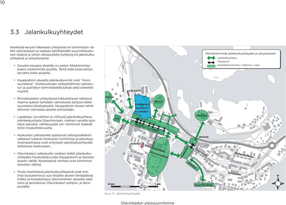 Merkittävimmät jalankulkuyhteydet ja ylitystarpeet Jalankulkuyhteys Ylitystarve merkittävä toiminta / rakennus / alue Kauppatorin alueella jalankulkuvirrat ovat monisuuntaisia.