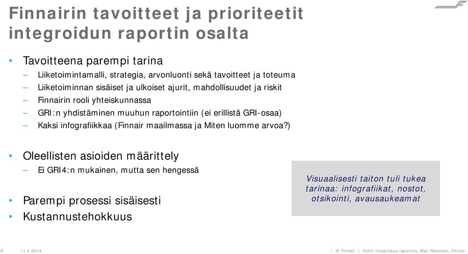 Kaksi infografiikkaa (Finnair maailmassa ja Miten luomme arvoa?