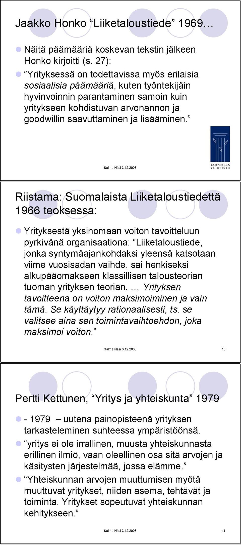 lisääminen. Salme Näsi 3.12.