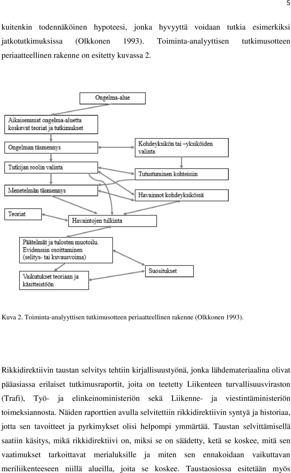 Rikkidirektiivin taustan selvitys tehtiin kirjallisuustyönä, jonka lähdemateriaalina olivat pääasiassa erilaiset tutkimusraportit, joita on teetetty Liikenteen turvallisuusviraston (Trafi), Työ- ja