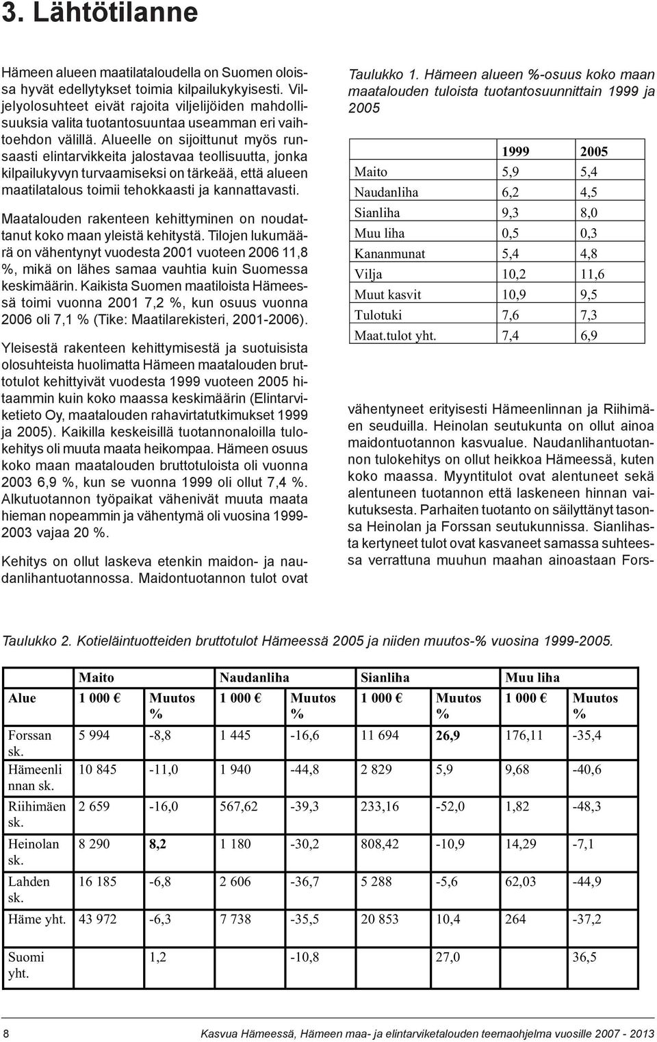 Alueelle on sijoittunut myös runsaasti elintarvikkeita jalostavaa teollisuutta, jonka kilpailukyvyn turvaamiseksi on tärkeää, että alueen maatilatalous toimii tehokkaasti ja kannattavasti.