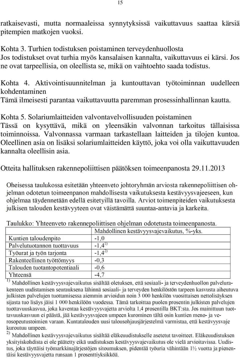 Jos ne ovat tarpeellisia, on oleellista se, mikä on vaihtoehto saada todistus. Kohta 4.