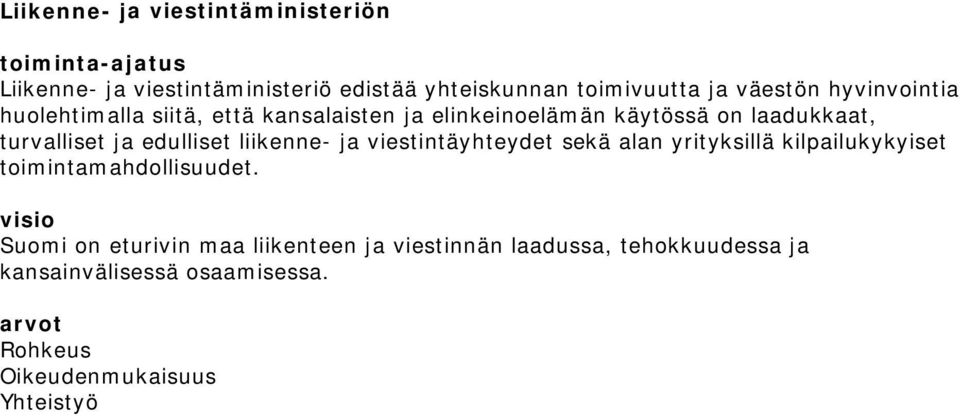 edulliset liikenne- ja viestintäyhteydet sekä alan yrityksillä kilpailukykyiset toimintamahdollisuudet.