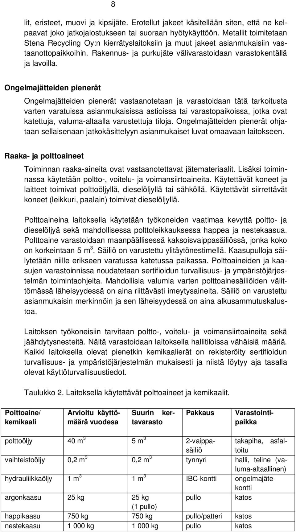 Ongelmajätteiden pienerät Ongelmajätteiden pienerät vastaanotetaan ja varastoidaan tätä tarkoitusta varten varatuissa asianmukaisissa astioissa tai varastopaikoissa, jotka ovat katettuja,