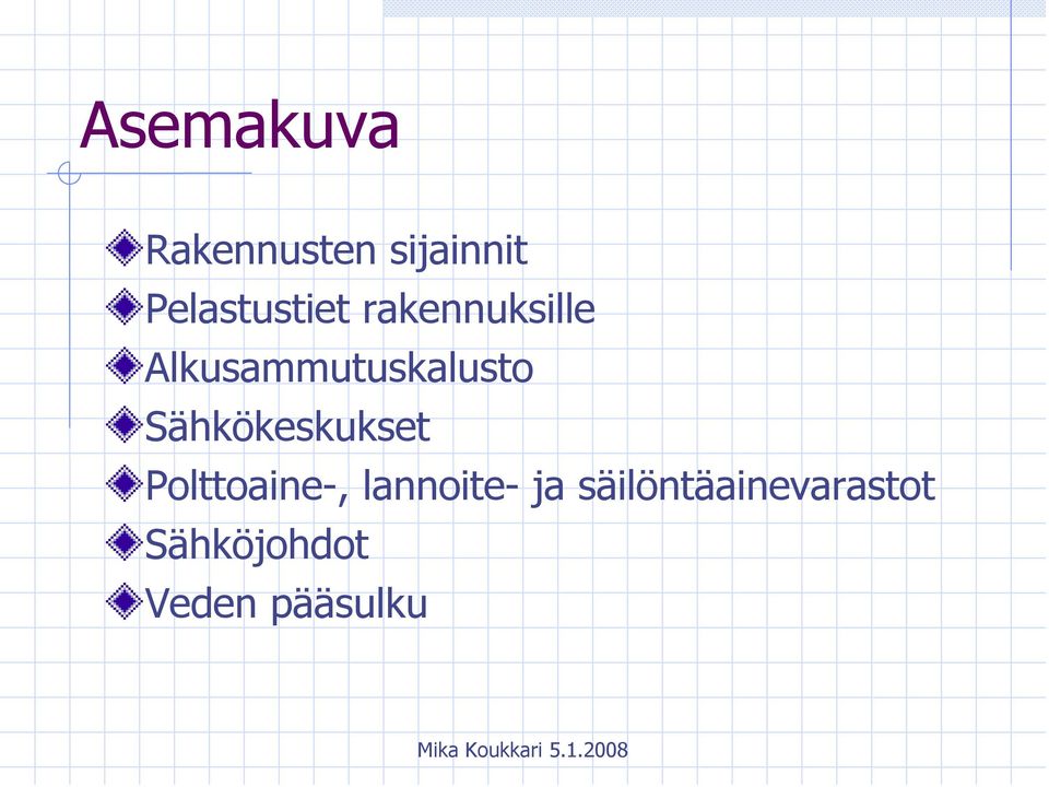 Alkusammutuskalusto Sähkökeskukset