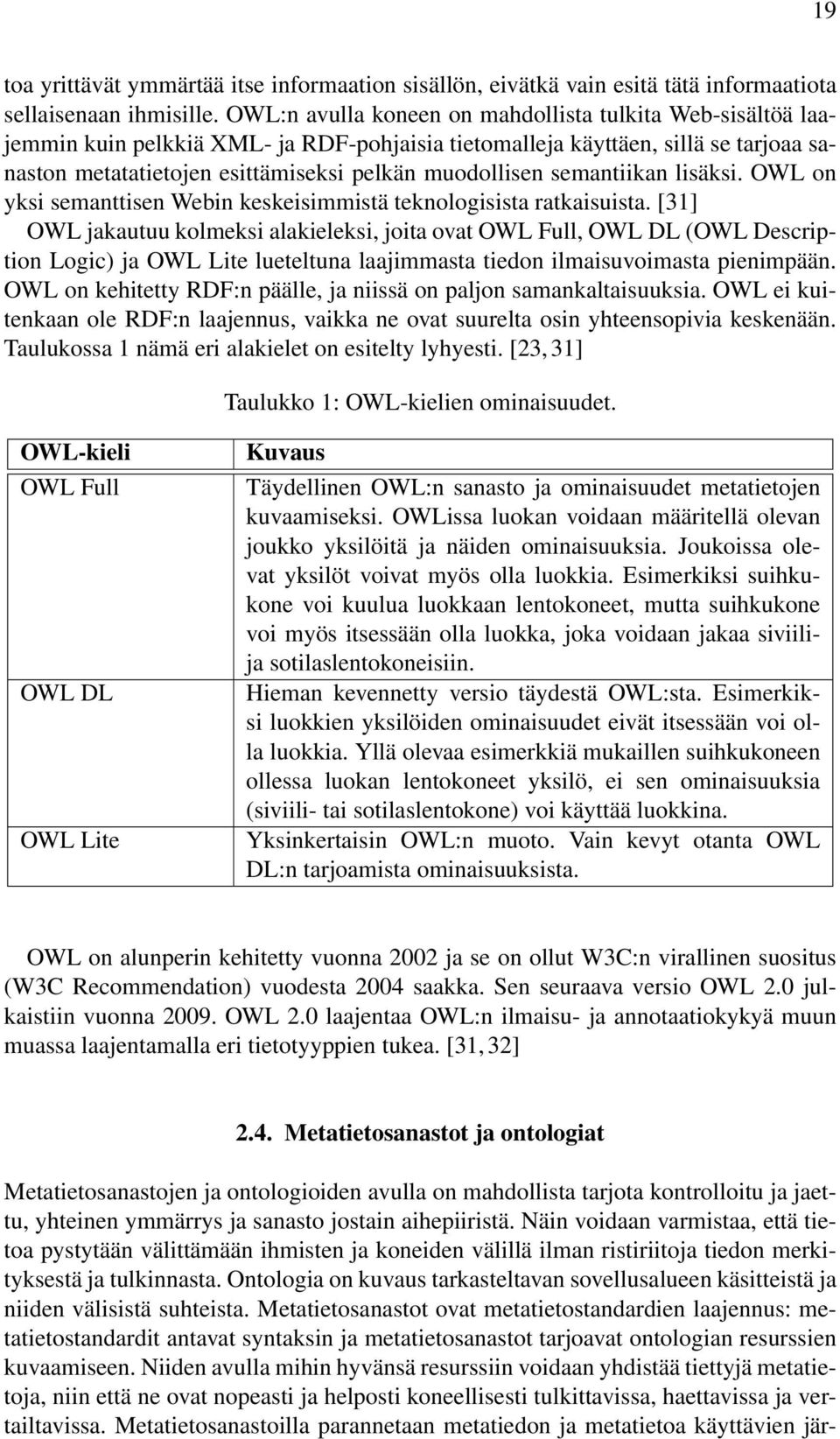 semantiikan lisäksi. OWL on yksi semanttisen Webin keskeisimmistä teknologisista ratkaisuista.