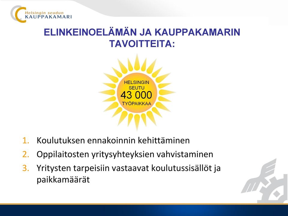 Oppilaitosten yritysyhteyksien vahvistaminen 3.
