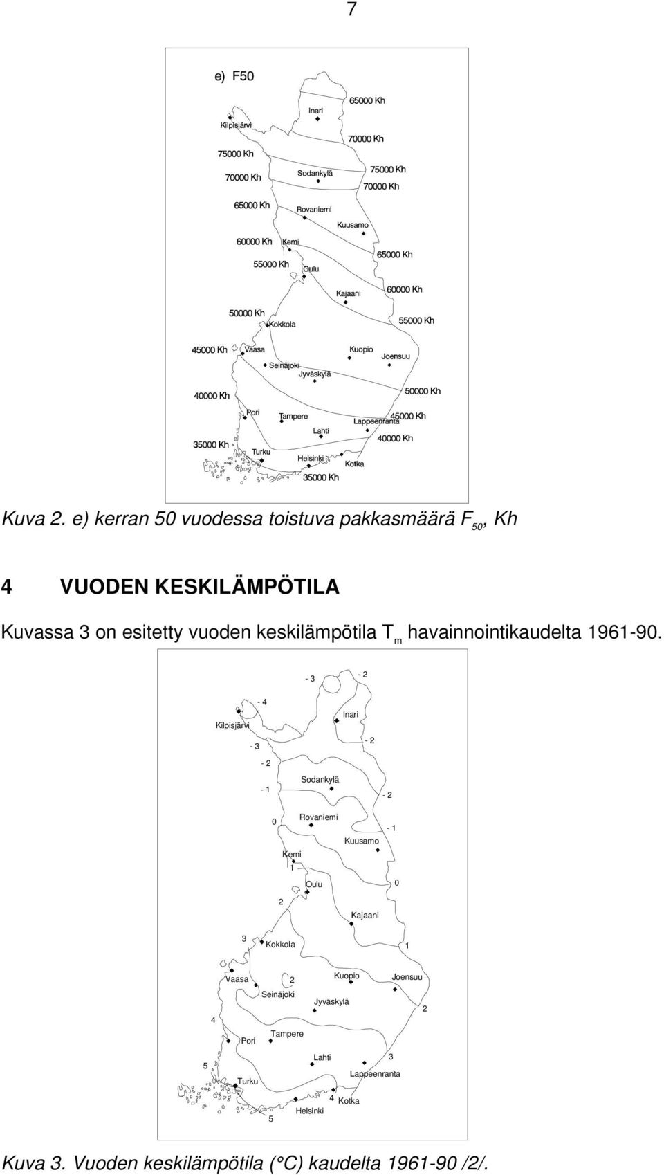 keskilämpötila T m havainnointikaudelta 1961-90.