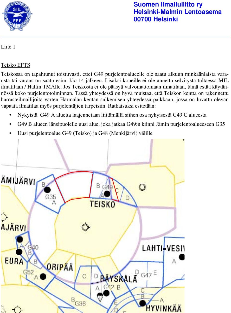 Tässä yhteydessä on hyvä muistaa, että Teiskon kenttä on rakennettu harrasteilmailijoita varten Härmälän kentän sulkemisen yhteydessä paikkaan, jossa on luvattu olevan vapaata ilmatilaa myös