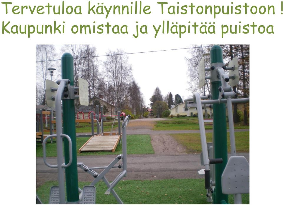 Taistonpuistoon!