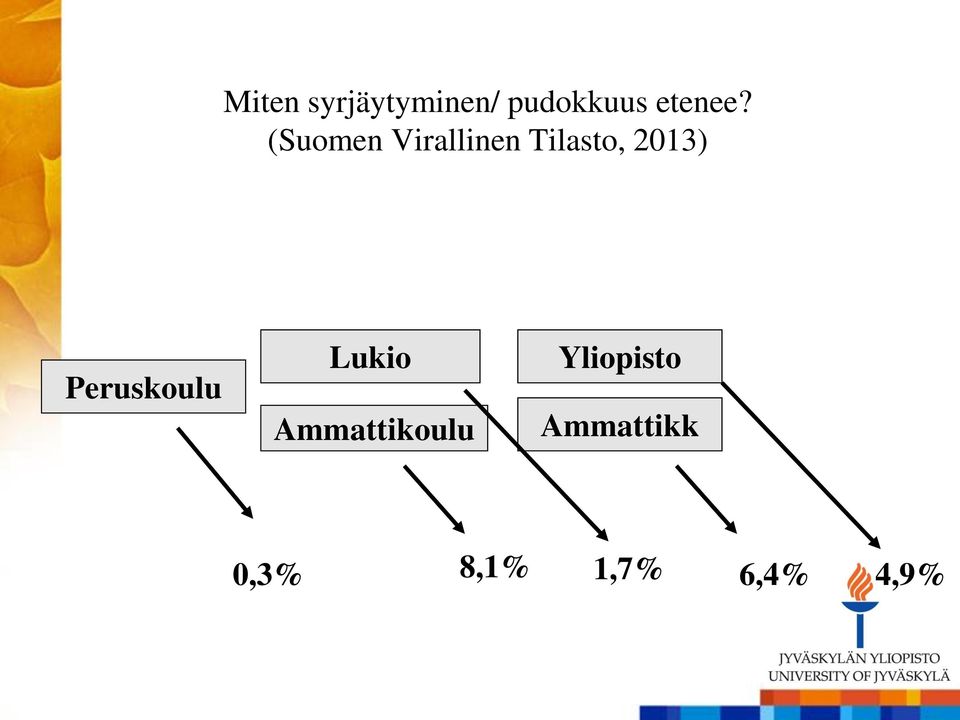 (Suomen Virallinen Tilasto, 2013)