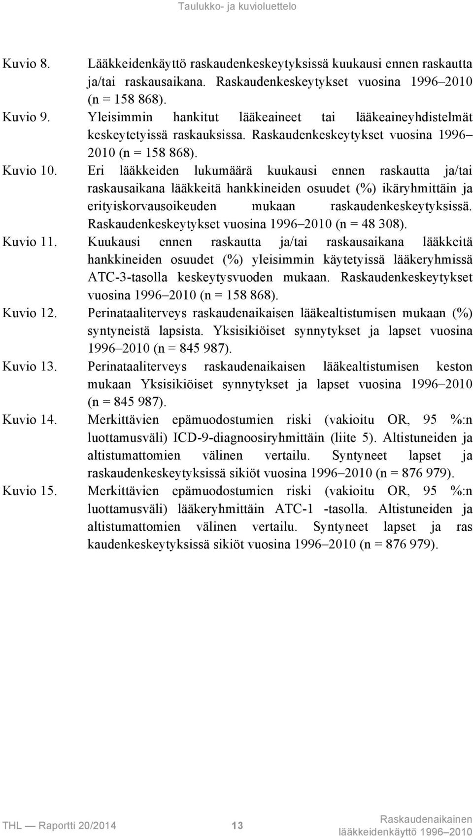 Eri lääkkeiden lukumäärä kuukausi ennen raskautta ja/tai raskausaikana lääkkeitä hankkineiden osuudet (%) ikäryhmittäin ja erityiskorvausoikeuden mukaan raskaudenkeskeytyksissä.