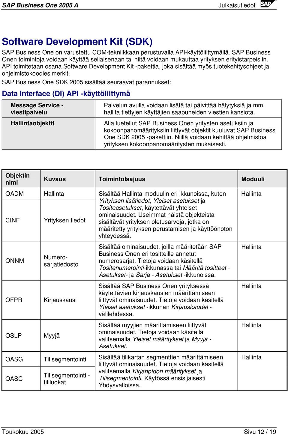 API toimitetaan osana Software Development Kit -pakettia, joka sisältää myös tuotekehitysohjeet ja ohjelmistokoodiesimerkit.