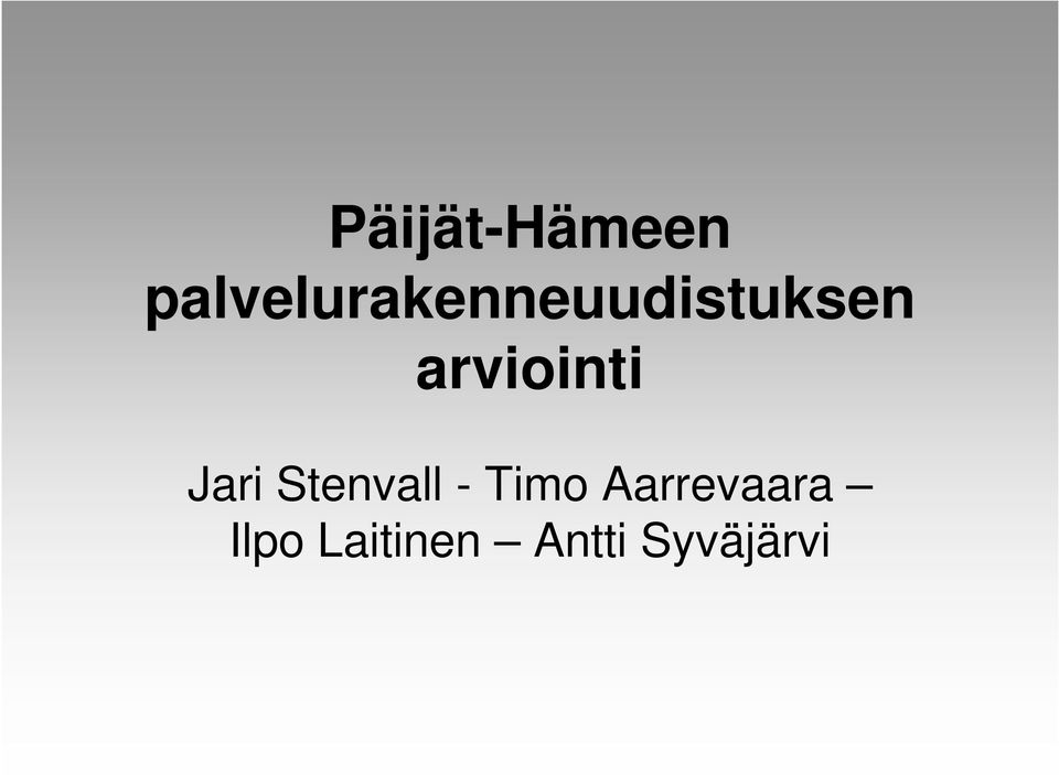 arviointi Jari Stenvall -