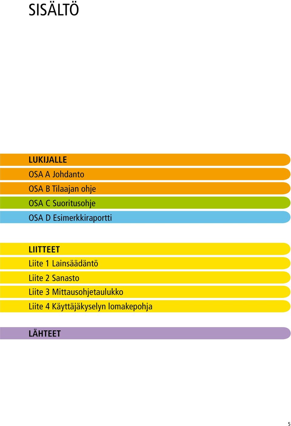 Liite 1 Lainsäädäntö Liite 2 Sanasto Liite 3