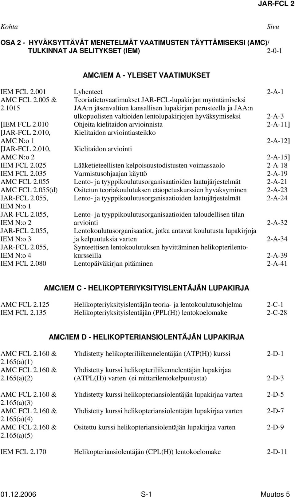 1015 JAA:n jäsenvaltion kansallisen lupakirjan perusteella ja JAA:n ulkopuolisten valtioiden lentolupakirjojen hyväksymiseksi 2-A-3 [IEM FCL 2.010 Ohjeita kielitaidon arvioinnista 2-A-11] [JAR-FCL 2.