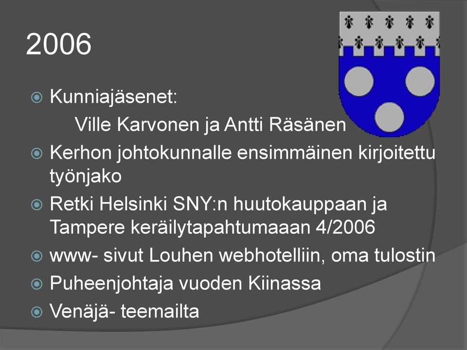 huutokauppaan ja Tampere keräilytapahtumaaan 4/2006 www- sivut