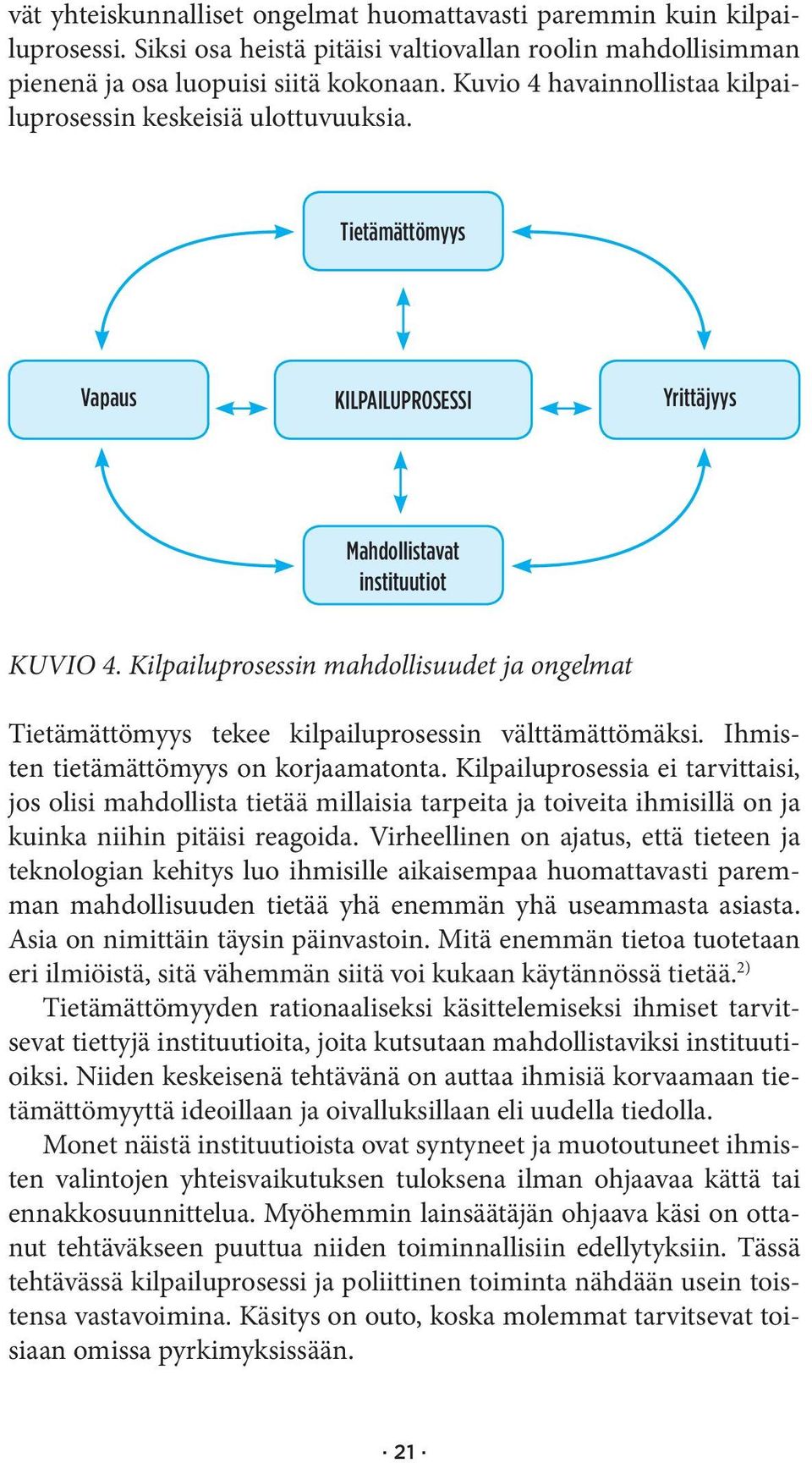 Kilpailuprosessin mahdollisuudet ja ongelmat Tietämättömyys tekee kilpailuprosessin välttämättömäksi. Ihmisten tietämättömyys on korjaamatonta.