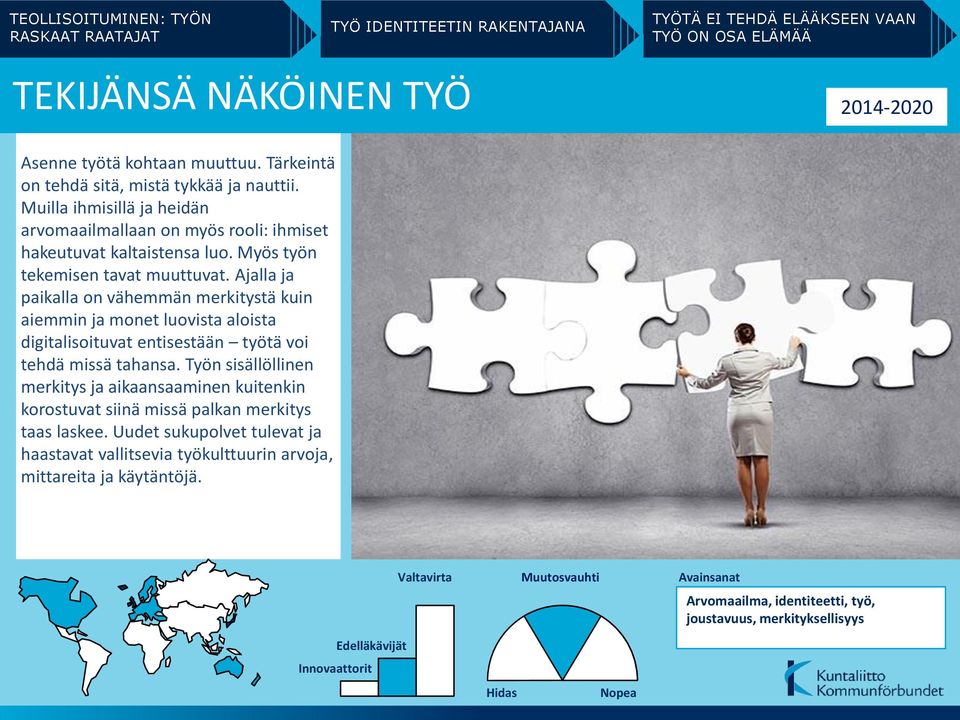 Ajalla ja paikalla on vähemmän merkitystä kuin aiemmin ja monet luovista aloista digitalisoituvat entisestään työtä voi tehdä missä tahansa.