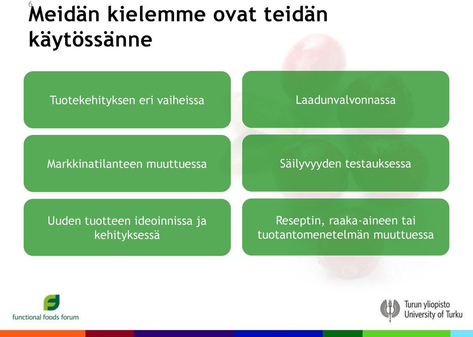 Säilyvyyden testauksessa Uuden tuotteen ideoinnissa ja