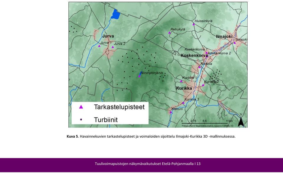 voimaloiden sijoittelu Ilmajoki-Kurikka