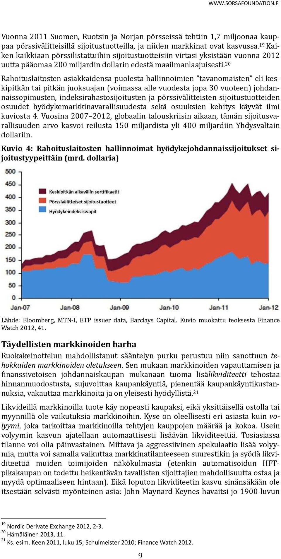 20 Rahoituslaitosten asiakkaidensa puolesta hallinnoimien tavanomaisten eli keskipitka n tai pitka n juoksuajan (voimassa alle vuodesta jopa 30 vuoteen) johdannaissopimusten,