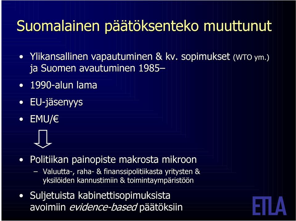 makrosta mikroon Valuutta-, raha- & finanssipolitiikasta yritysten & yksilöiden