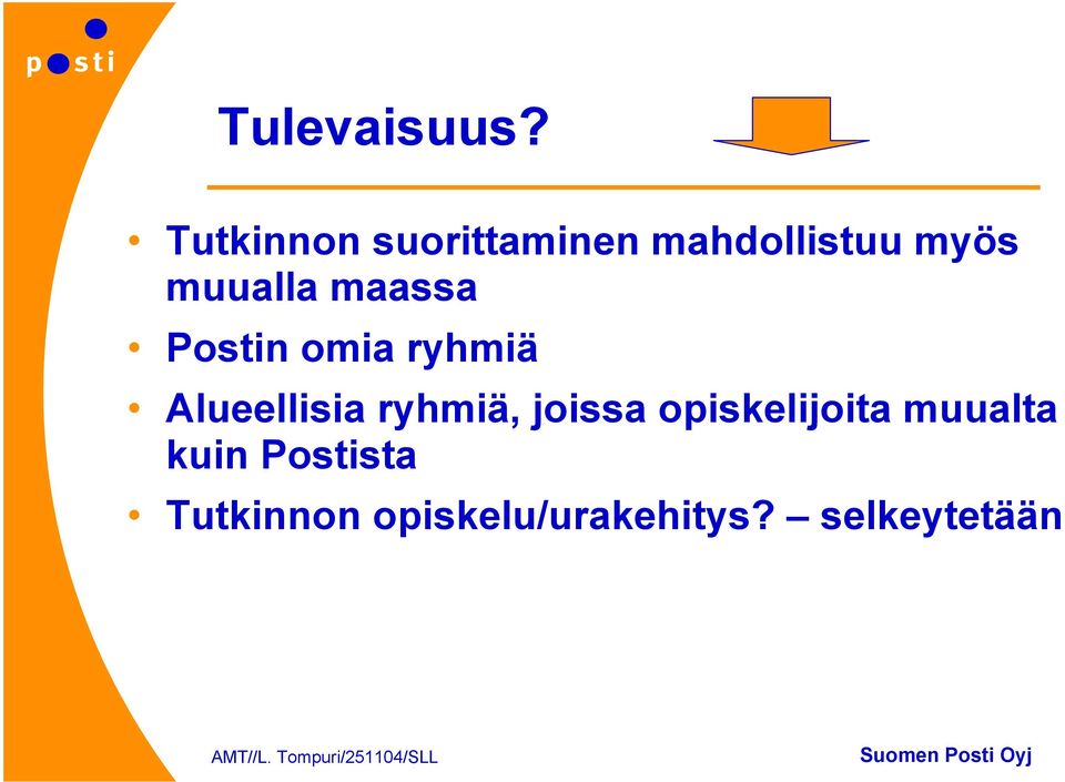 maassa Postin omia ryhmiä Alueellisia ryhmiä,
