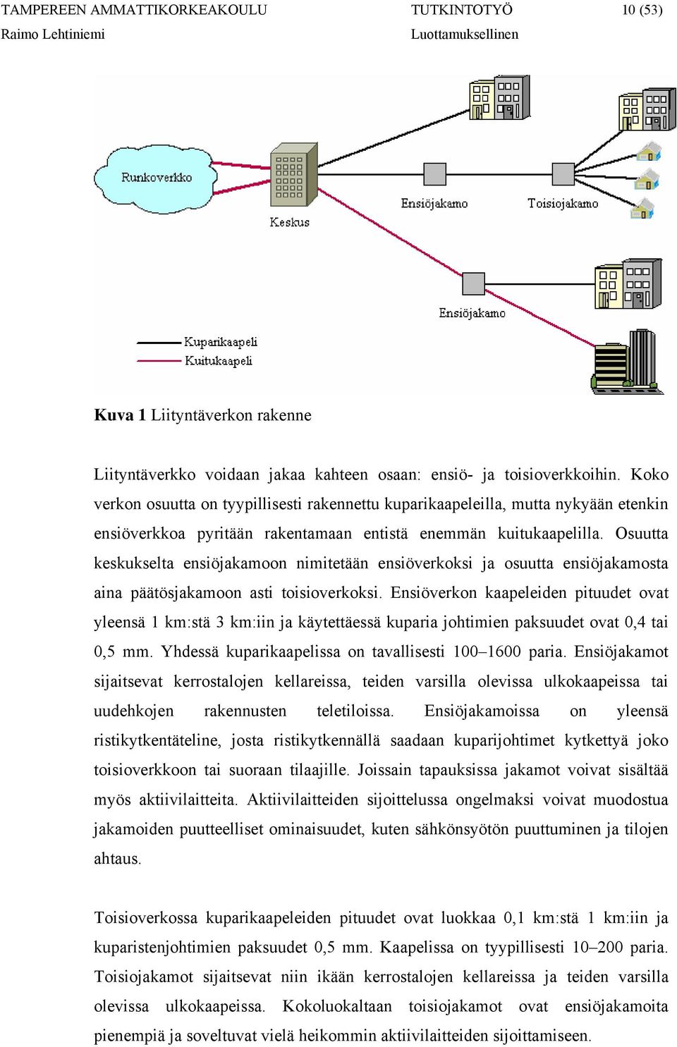 Osuutta keskukselta ensiöjakamoon nimitetään ensiöverkoksi ja osuutta ensiöjakamosta aina päätösjakamoon asti toisioverkoksi.